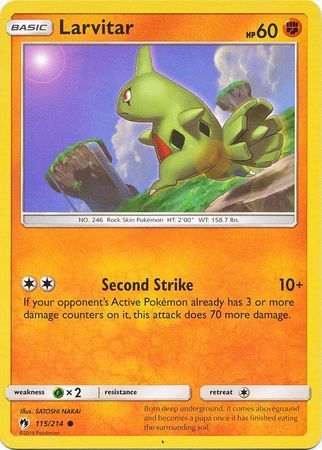 Larvitar - 115/214 - Lost Thunder Card Cavern Trading Cards, LLC Larvitar - 115/214 - Lost Thunder Card Cavern Trading Cards, LLC
