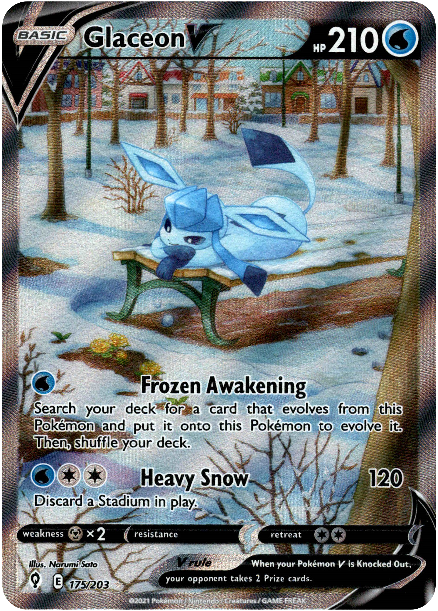 Glaceon V Alternate Art - 175/203 - Evolving Skies - Holo - Card Cavern
