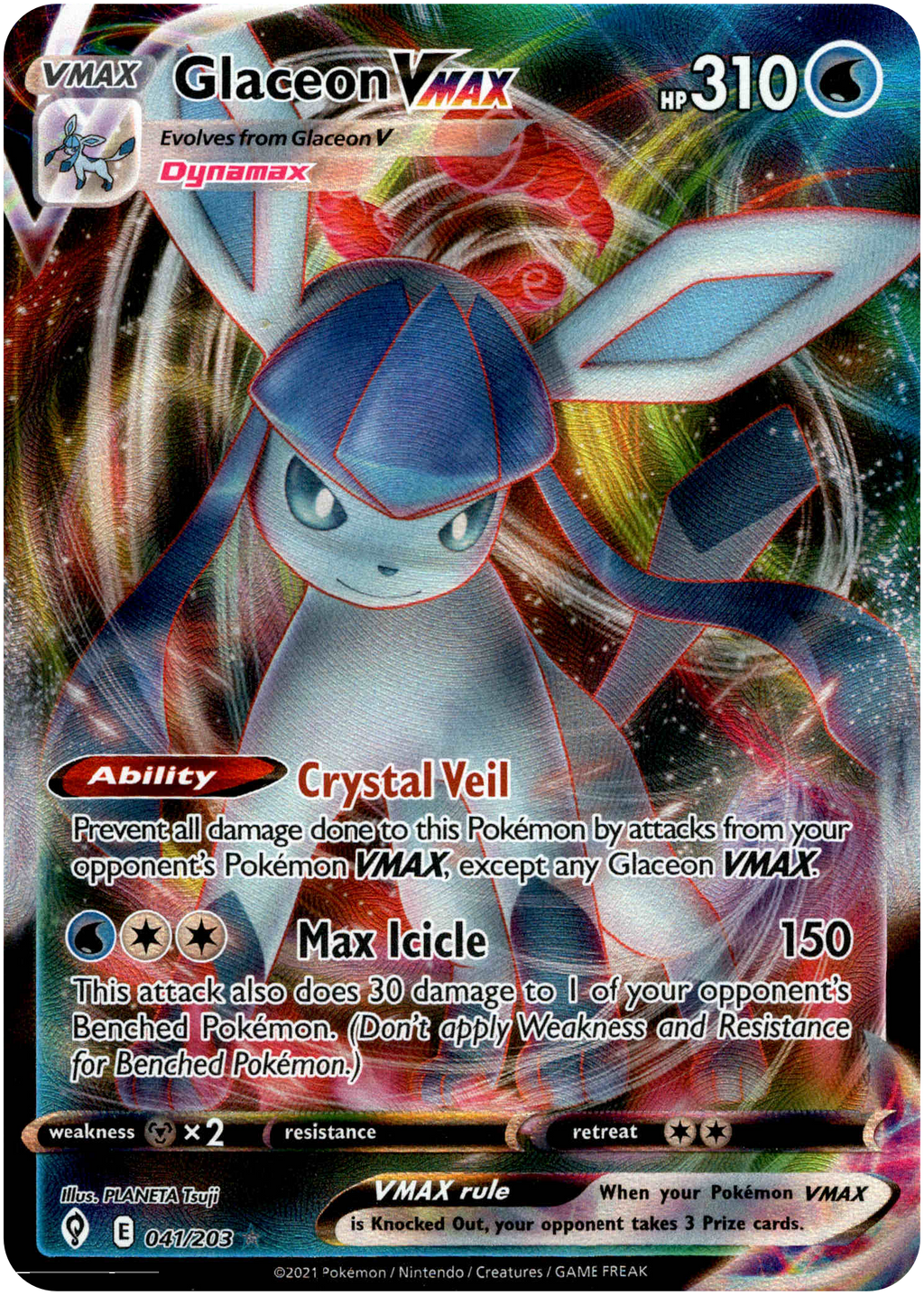 vmax pokemon card price Glaceon VMAX - 041/203 - Evolving Skies