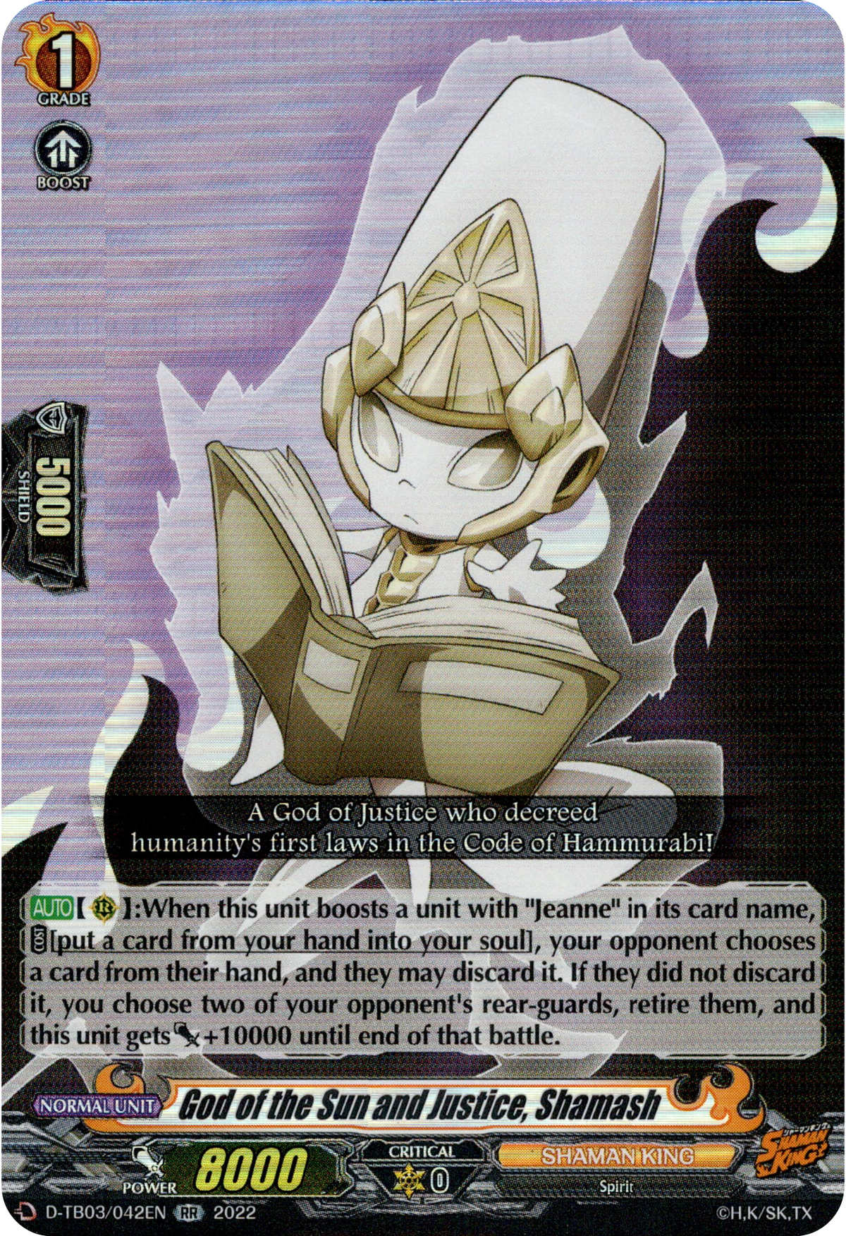 God of the Sun and Justice, Shamash - D-TB03/042EN - Shaman King - Card Cavern