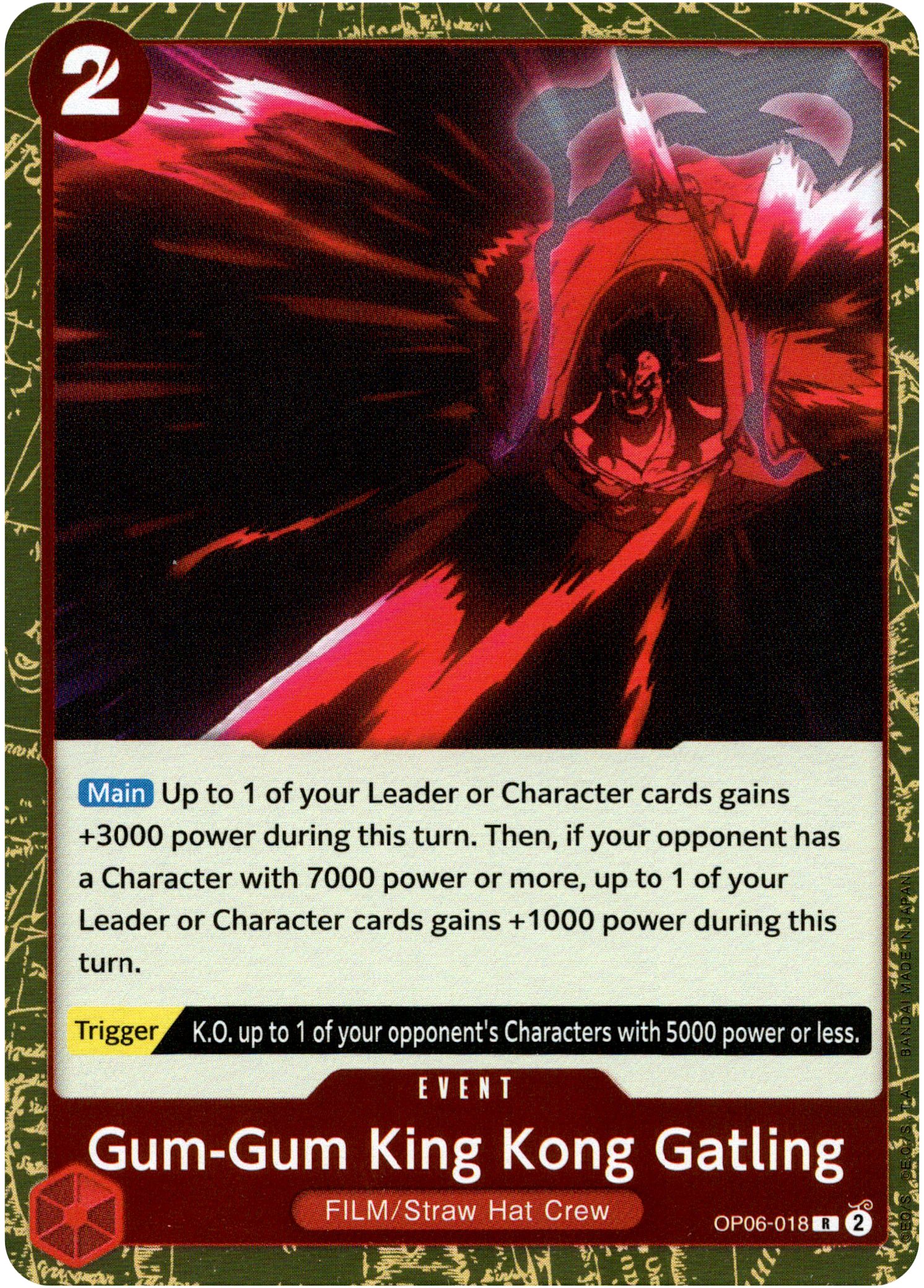 Gum-Gum King Kong Gatling - OP06-018R - Wings of the Captain - Foil - Card Cavern