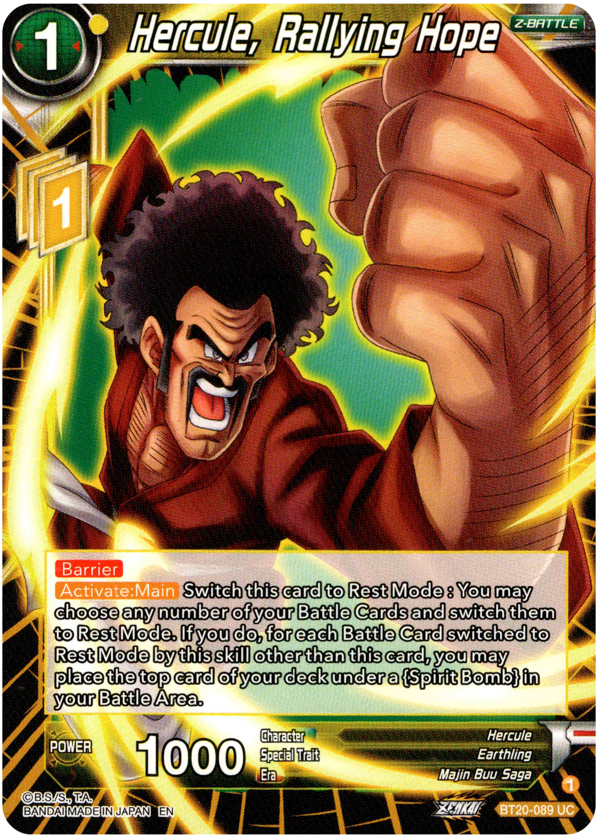 Hercule, Rallying Hope - BT20-089 UC - Power Absorbed - Card Cavern