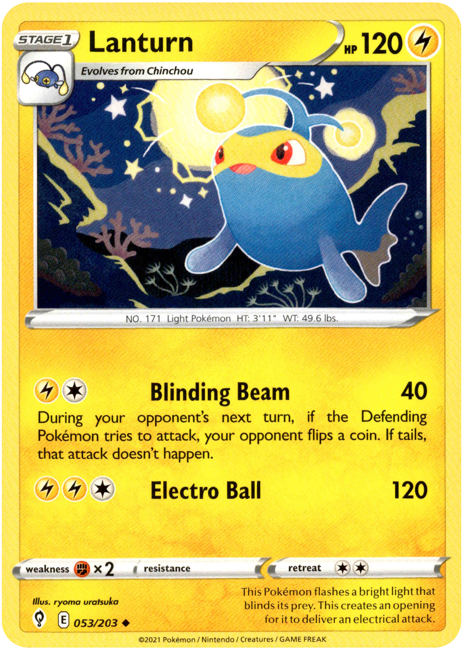 Lanturn - 053/203 - Evolving Skies - Card Cavern