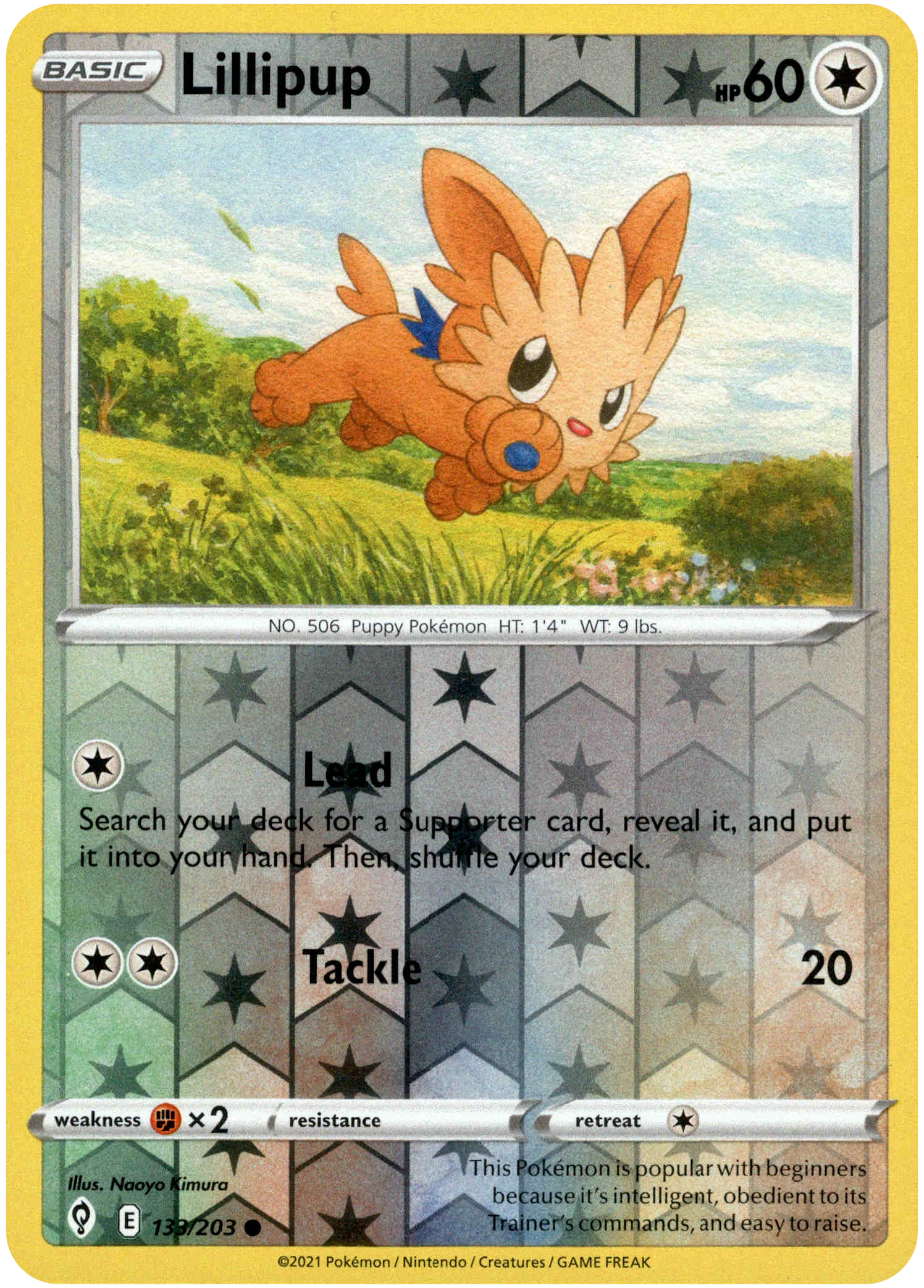 Lillipup - 133/203 - Evolving Skies - Reverse Holo - Card Cavern