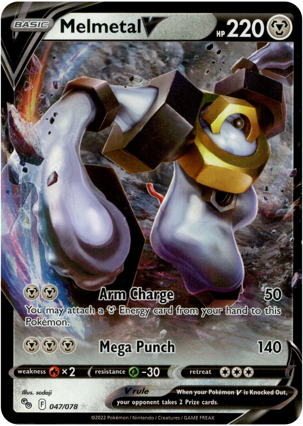 Melmetal V - 047/078 - Pokemon Go - Holo - Card Cavern