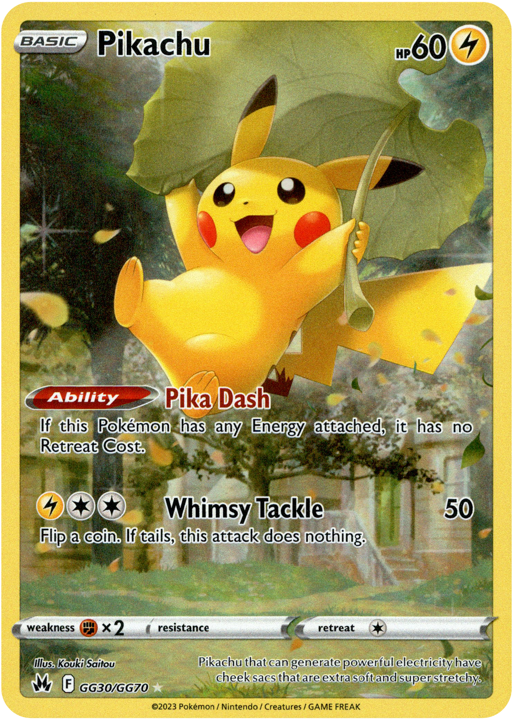 pikachu pokemon card holographic Pikachu - GG30/GG70 - Crown Zenith