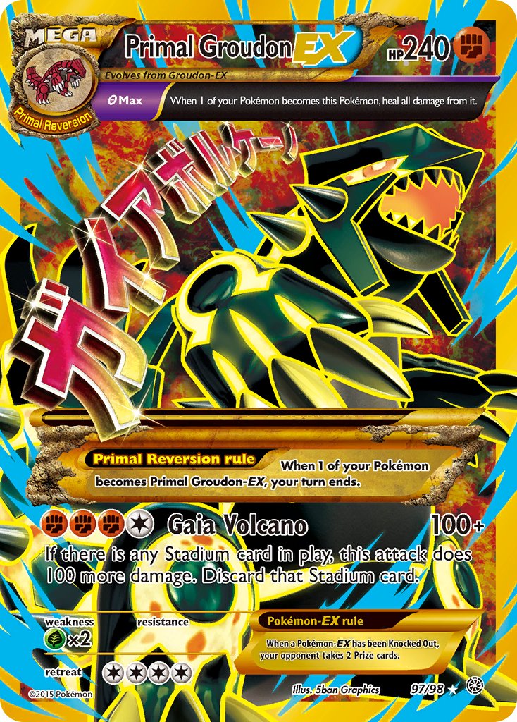 Primal Groudon EX Full Art - 97/98 - Ancient Origins - Holo - Card Cavern