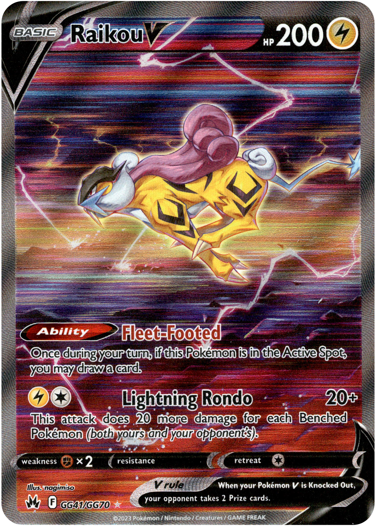 Raikou V - GG41/GG70 - Crown Zenith - Holo - Card Cavern