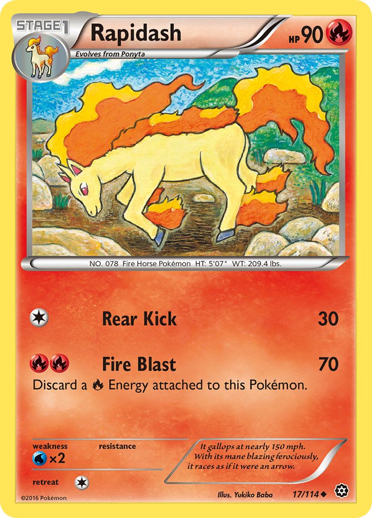 Rapidash - 17/114 - Steam Siege - Card Cavern
