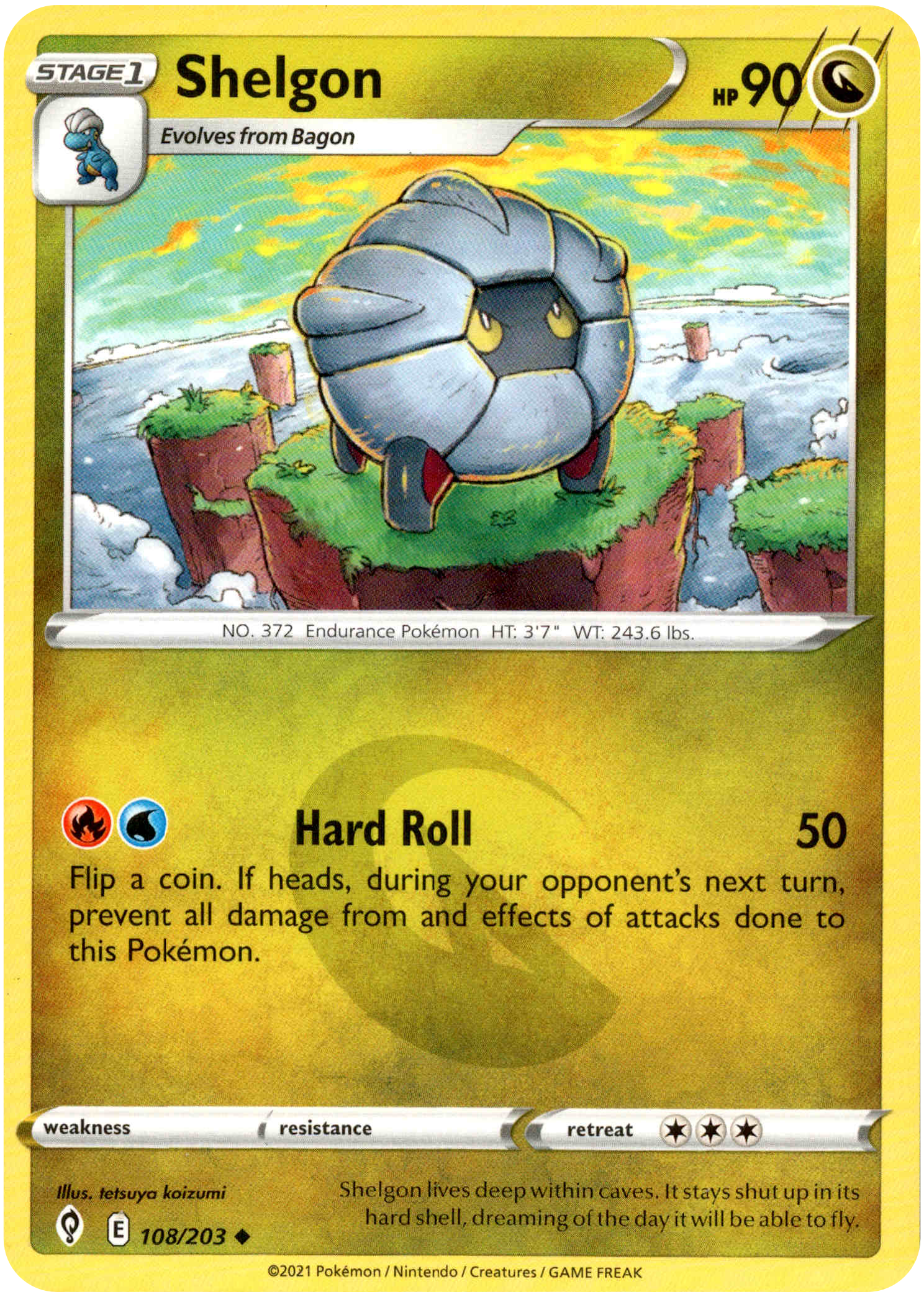 Shelgon - 108/203 - Evolving Skies - Card Cavern