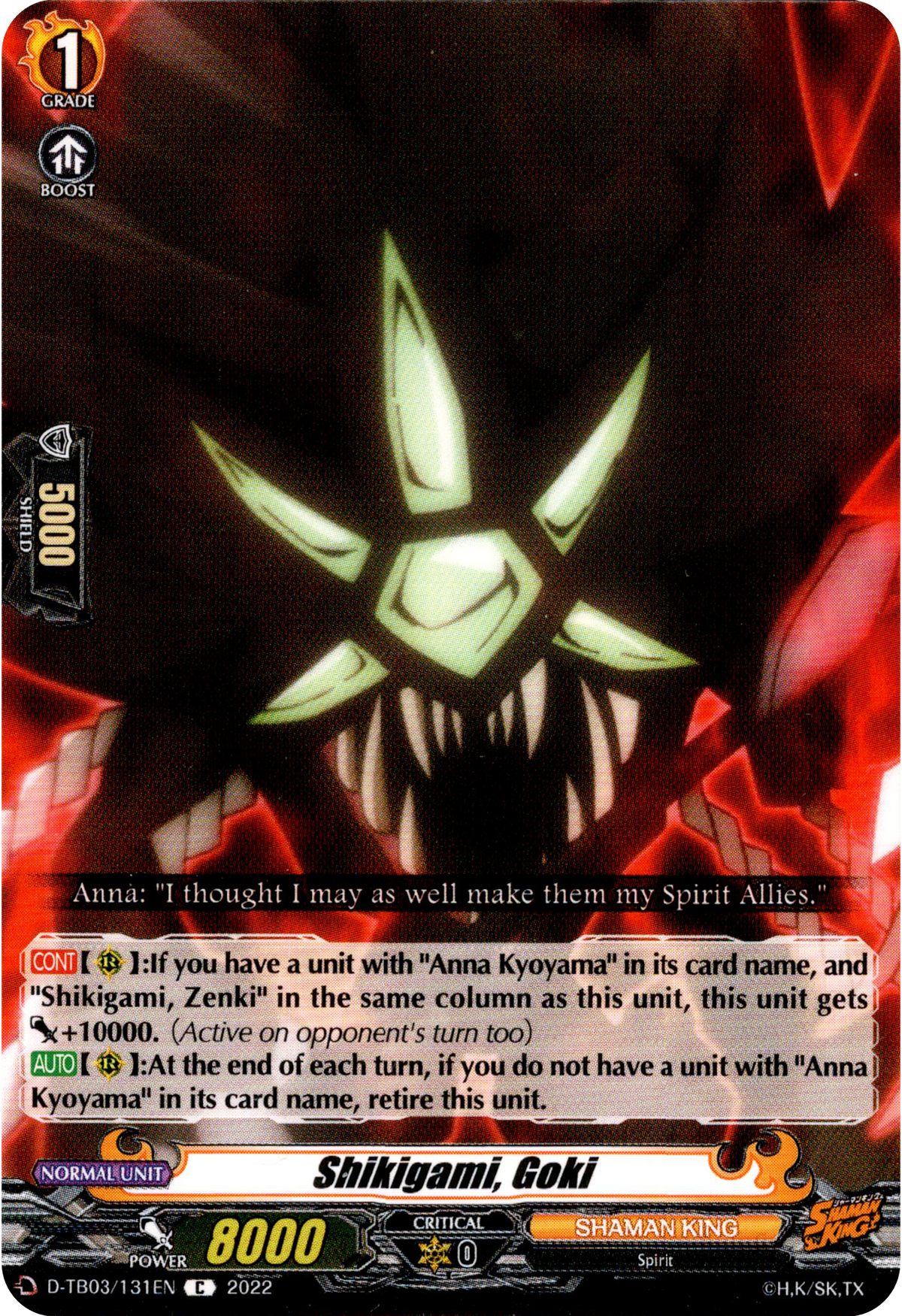 Shikigami, Goki - D-TB03/131EN - Shaman King - Card Cavern