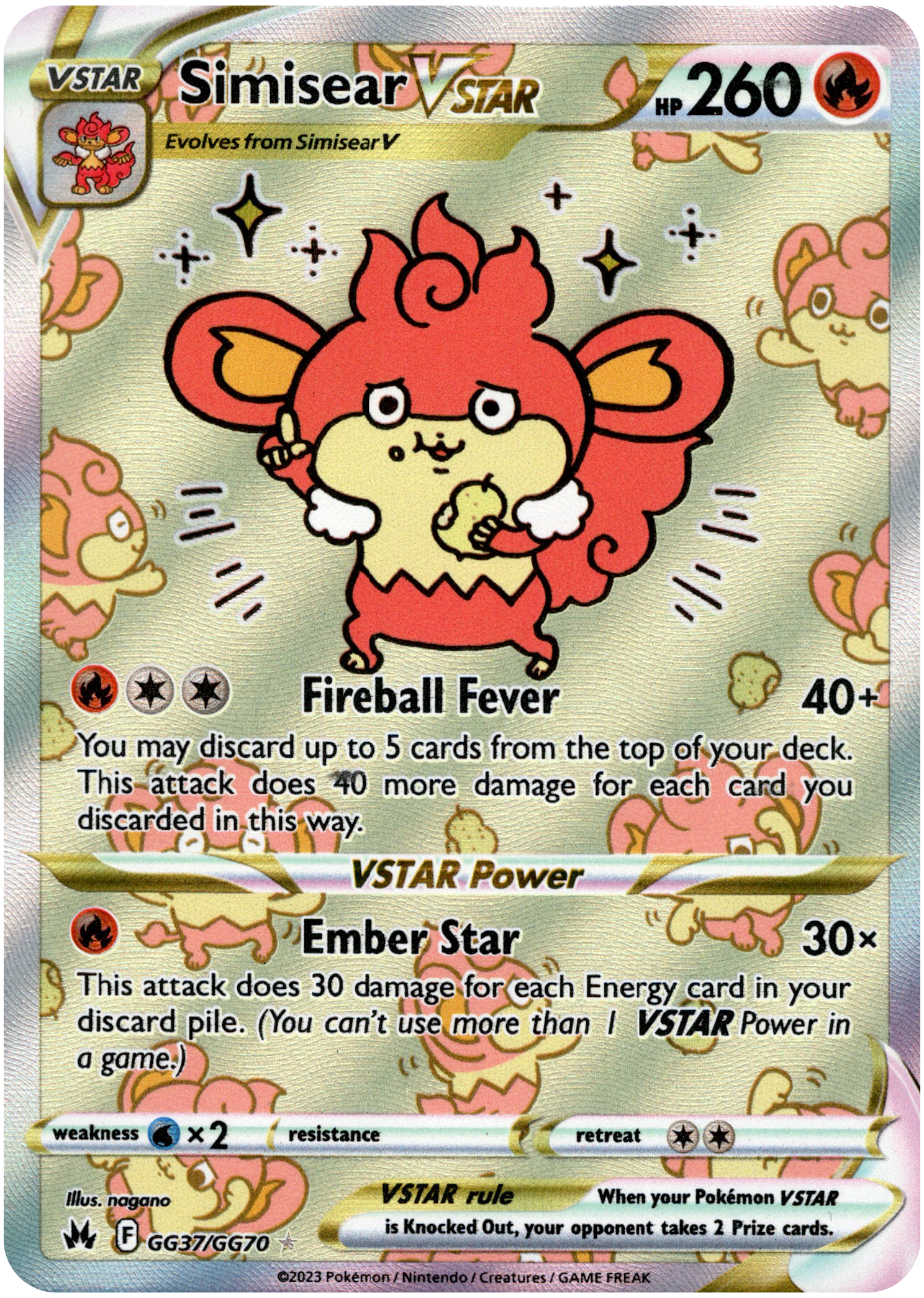 Simisear VSTAR - GG37/GG70 - Crown Zenith - Holo - Card Cavern