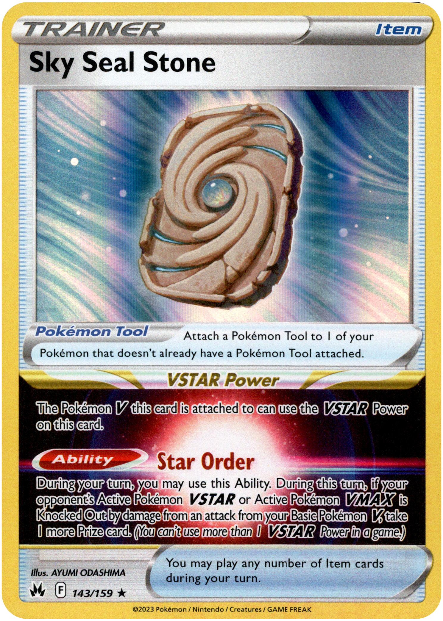 Sky Seal Stone - 143/159 - Crown Zenith - Holo - Card Cavern