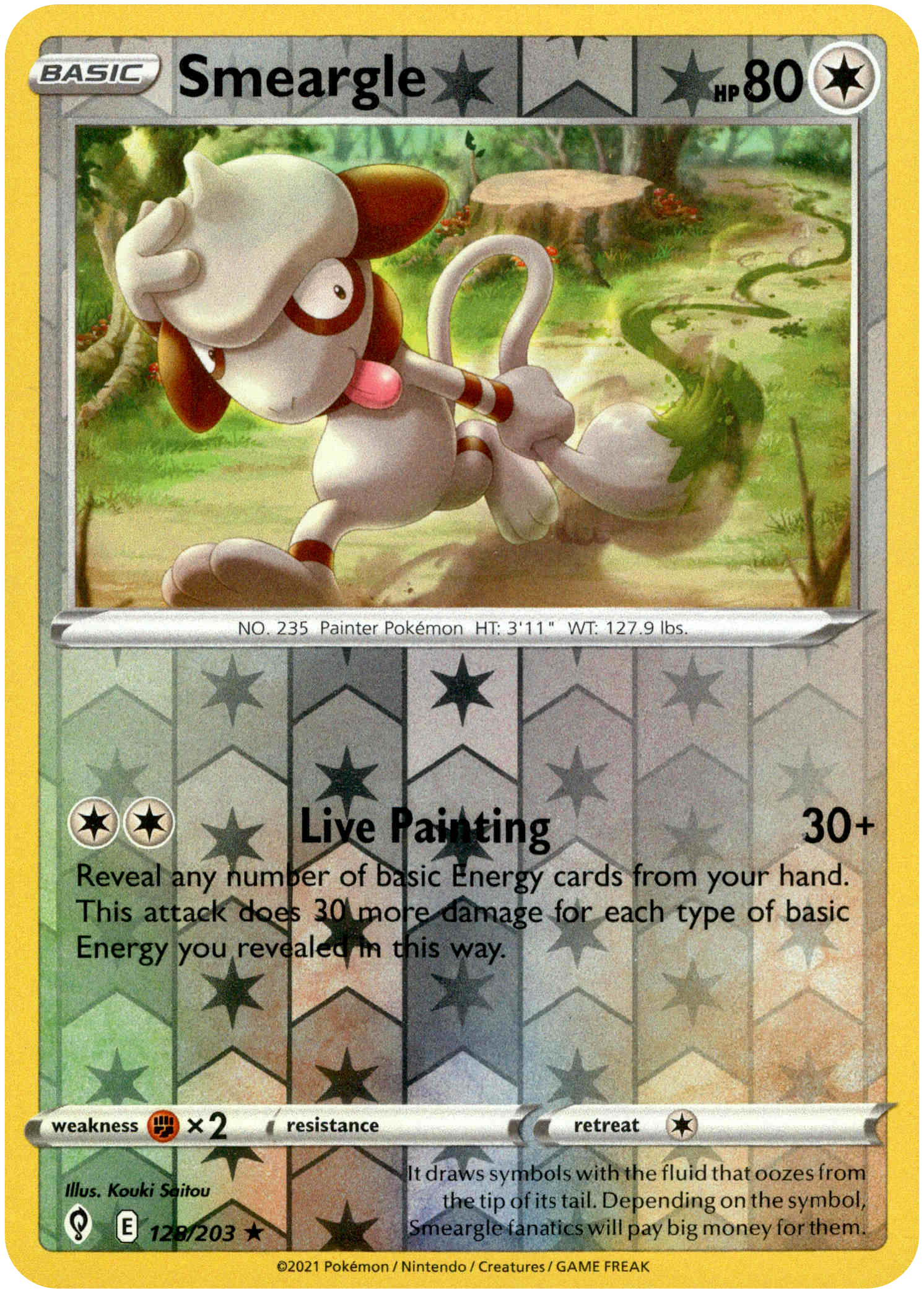 Smeargle - 128/203 - Evolving Skies - Reverse Holo - Card Cavern
