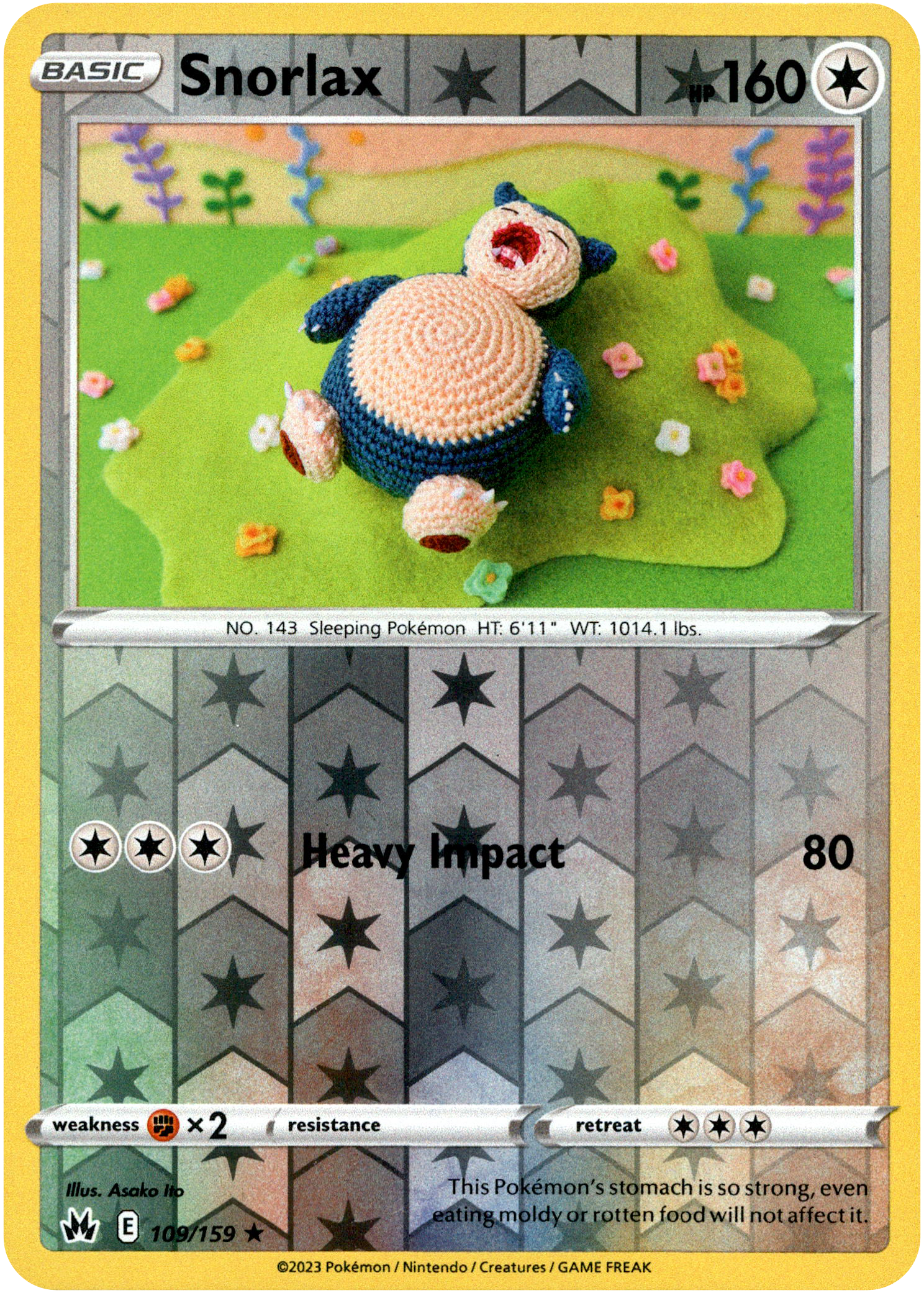 Snorlax - 109/159 - Crown Zenith - Reverse Holo - Card Cavern