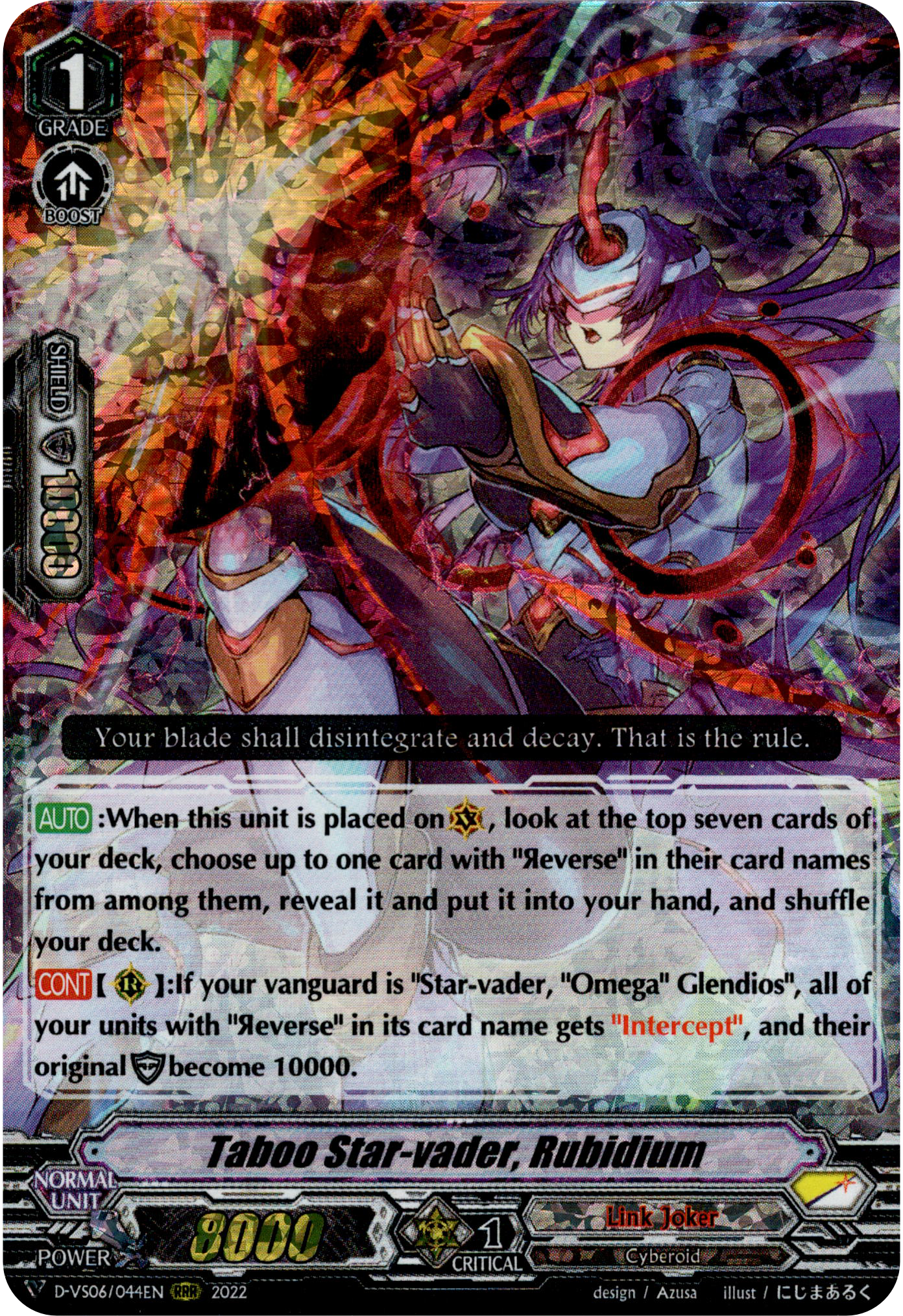 Taboo Star-vader, Rubidium - D-VS06/044EN - V Clan Collection Vol.6 - Foil - Card Cavern