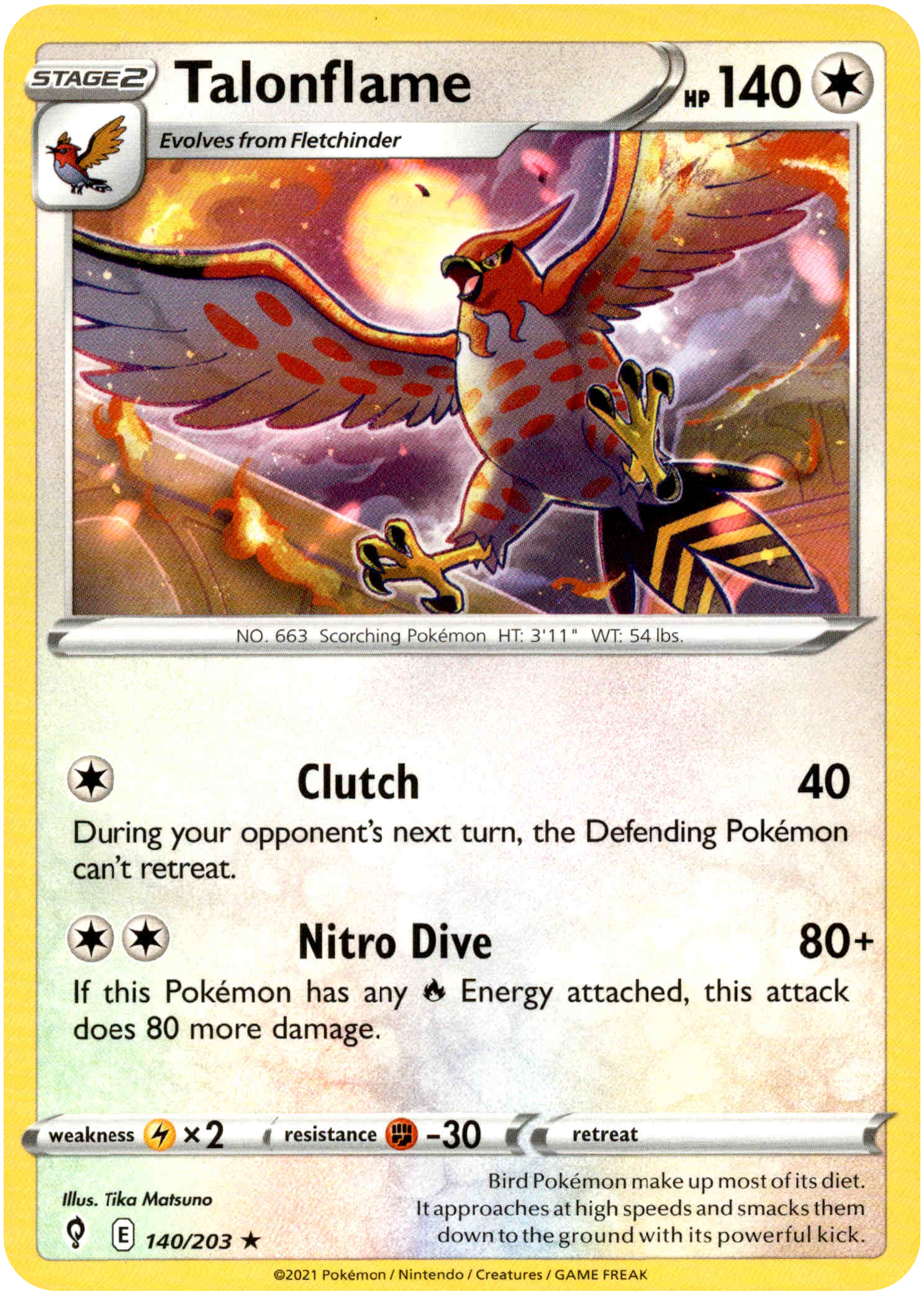 Talonflame - 140/203 - Evolving Skies - Card Cavern