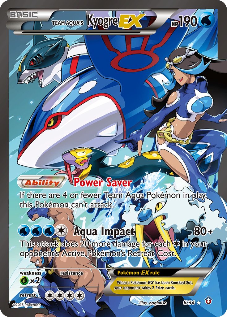 Team Aqua's Kyogre EX - 6/34 - Double Crisis - Holo – Card Cavern