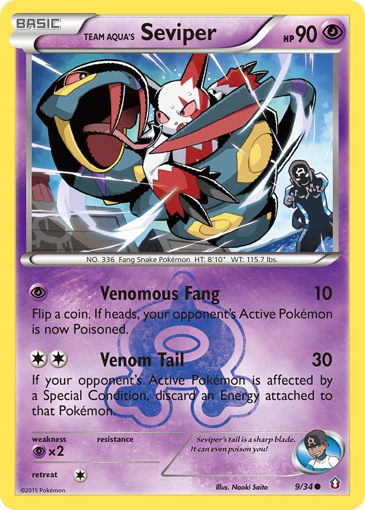 Team Aqua's Seviper - 9/34 - Double Crisis - Card Cavern