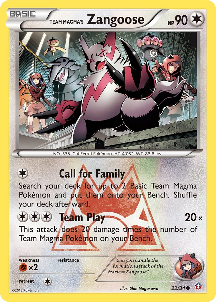 Team Magma's Zangoose - 22/34 - Double Crisis - Card Cavern