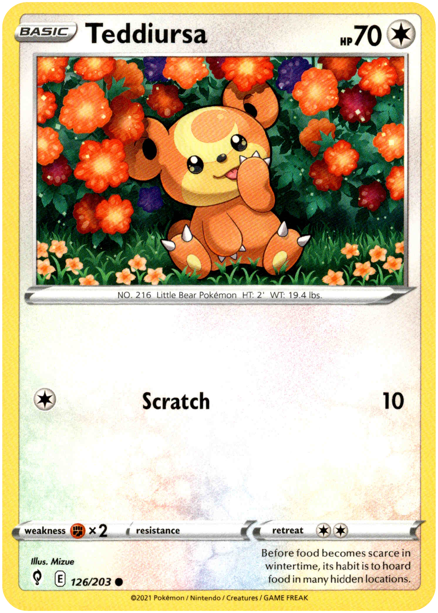 Teddiursa - 126/203 - Evolving Skies - Card Cavern