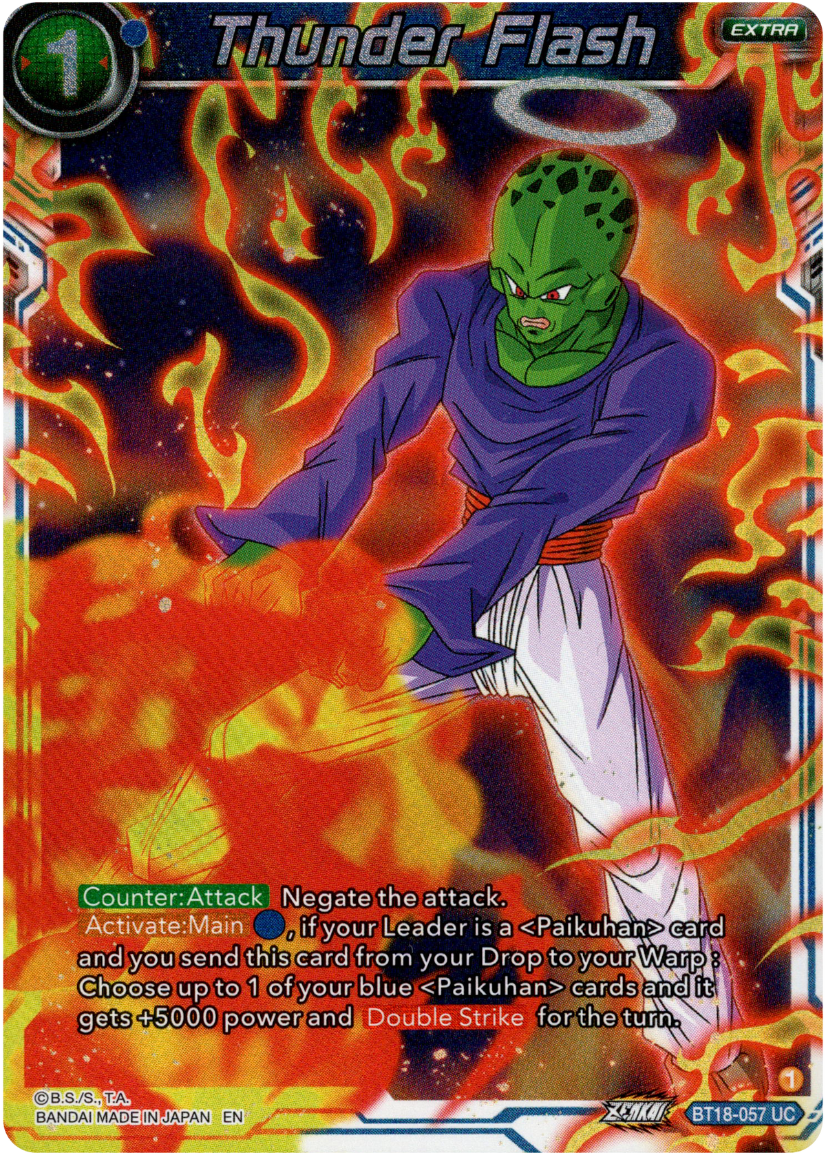 Thunder Flash - BT18-057 - Dawn of the Z-Legends - Parallel Foil - Card Cavern