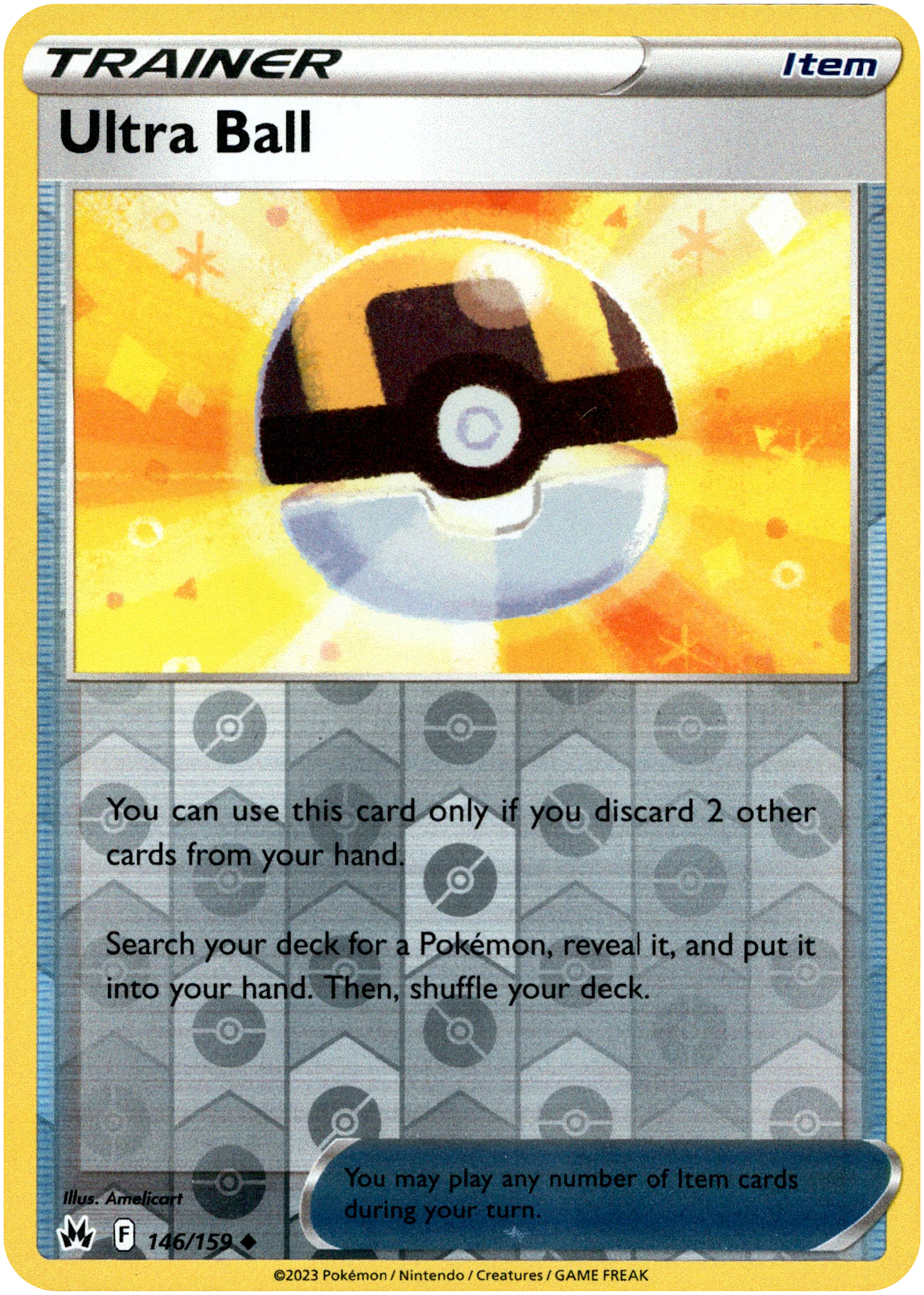 Ultra Ball - 146/159 - Crown Zenith - Reverse Holo - Card Cavern