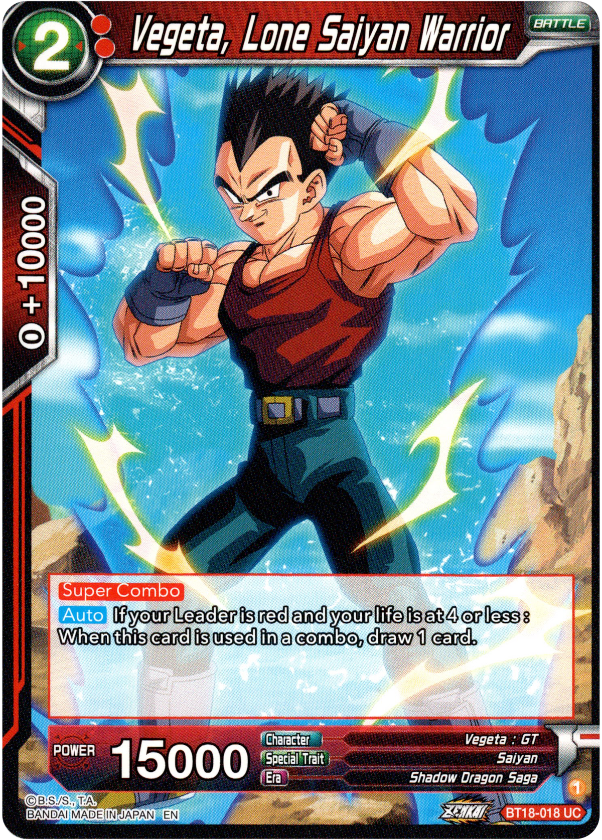 Vegeta, Lone Saiyan Warrior - BT18-018 - Dawn of the Z-Legends - Card Cavern