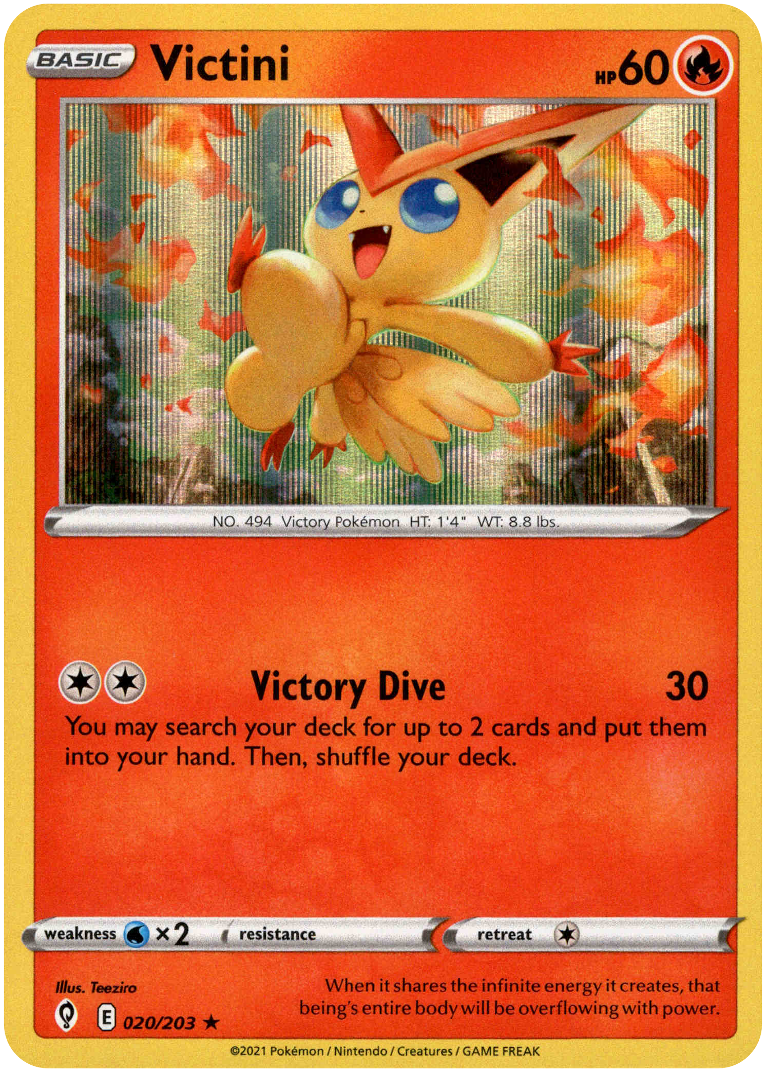 Victini - 020/203 - Evolving Skies - Holo - Card Cavern