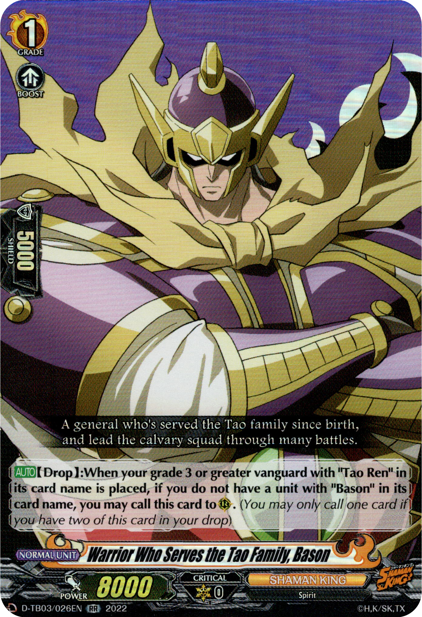 Warrior Who Serves the Tao Family, Bason - D-TB03/026EN - Shaman King - Card Cavern