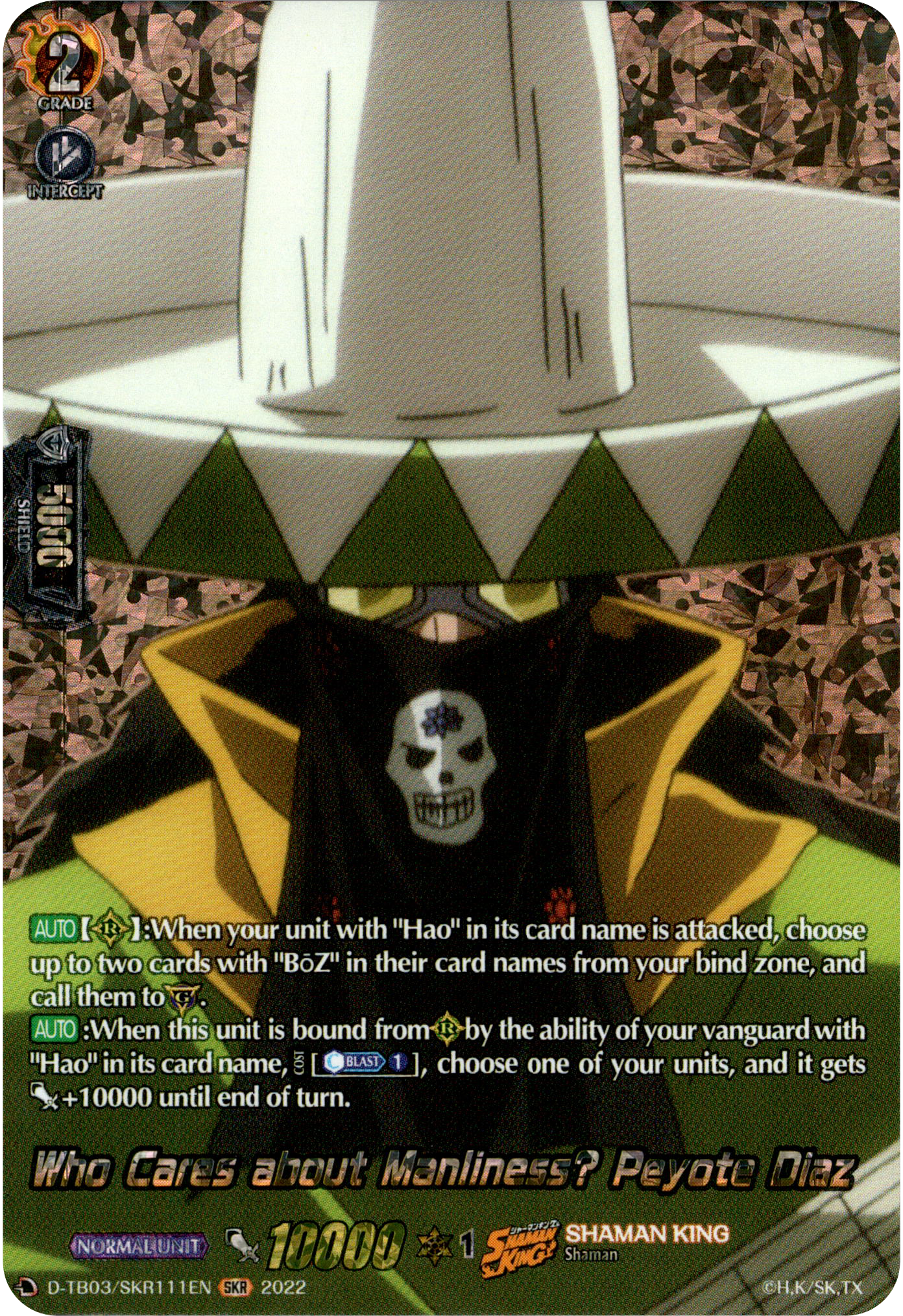 Who Cares about Manliness? Peyote Diaz - D-TB03/SKR111EN - Shaman King - Card Cavern