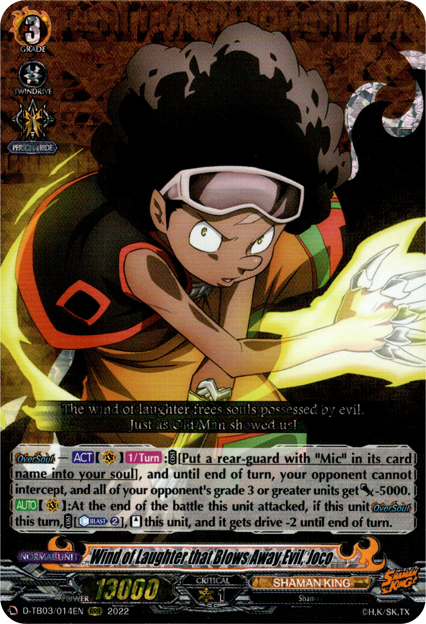 Wind of Laughter that Blows Away Evil, Joco - D-TB03/014EN - Shaman King - Card Cavern