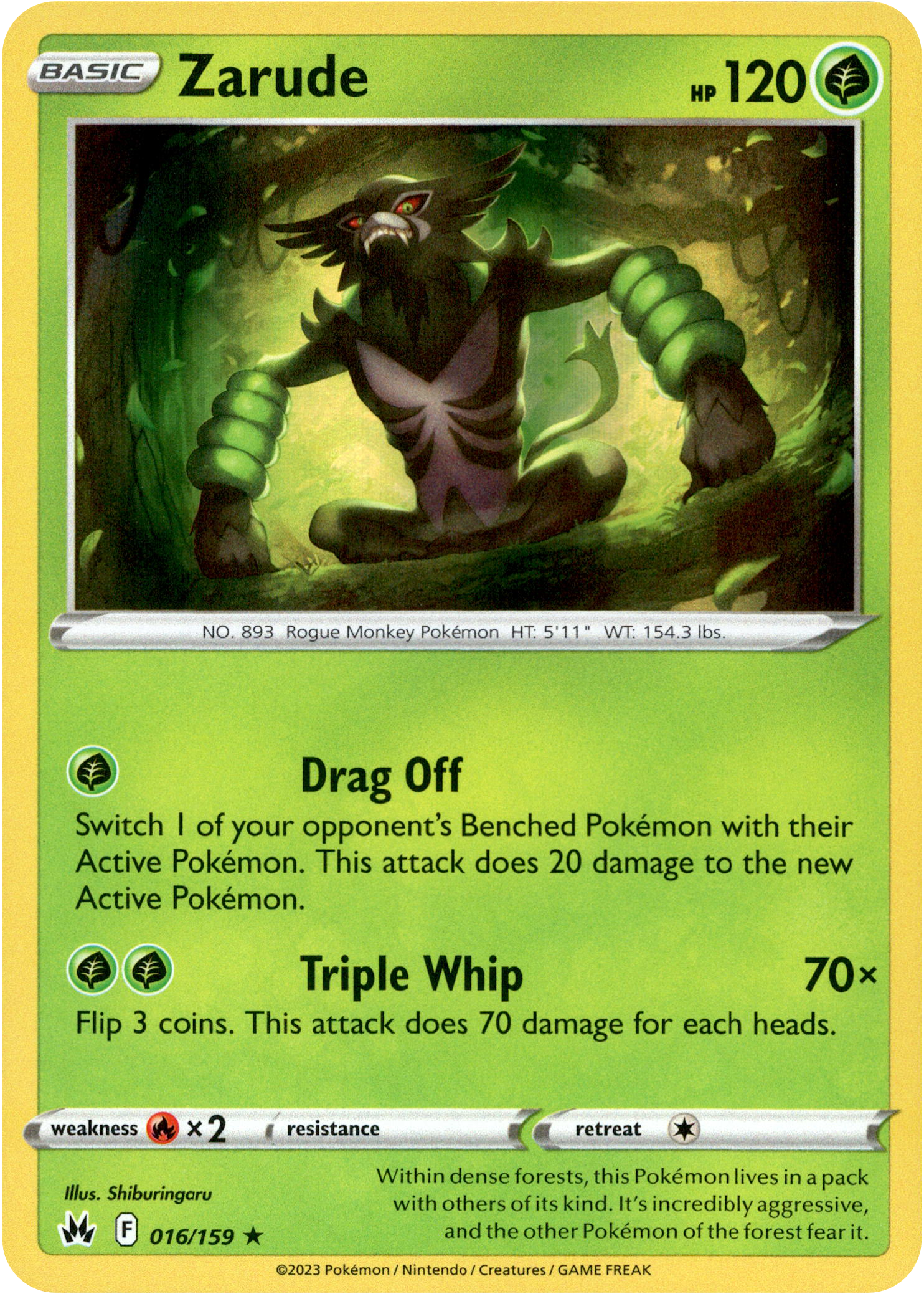 Zarude - 016/159 - Crown Zenith - Holo - Card Cavern