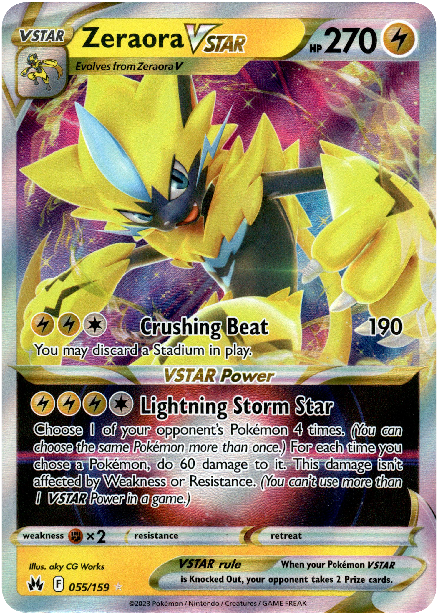 Zeraora VSTAR - 055/159 - Crown Zenith - Card Cavern