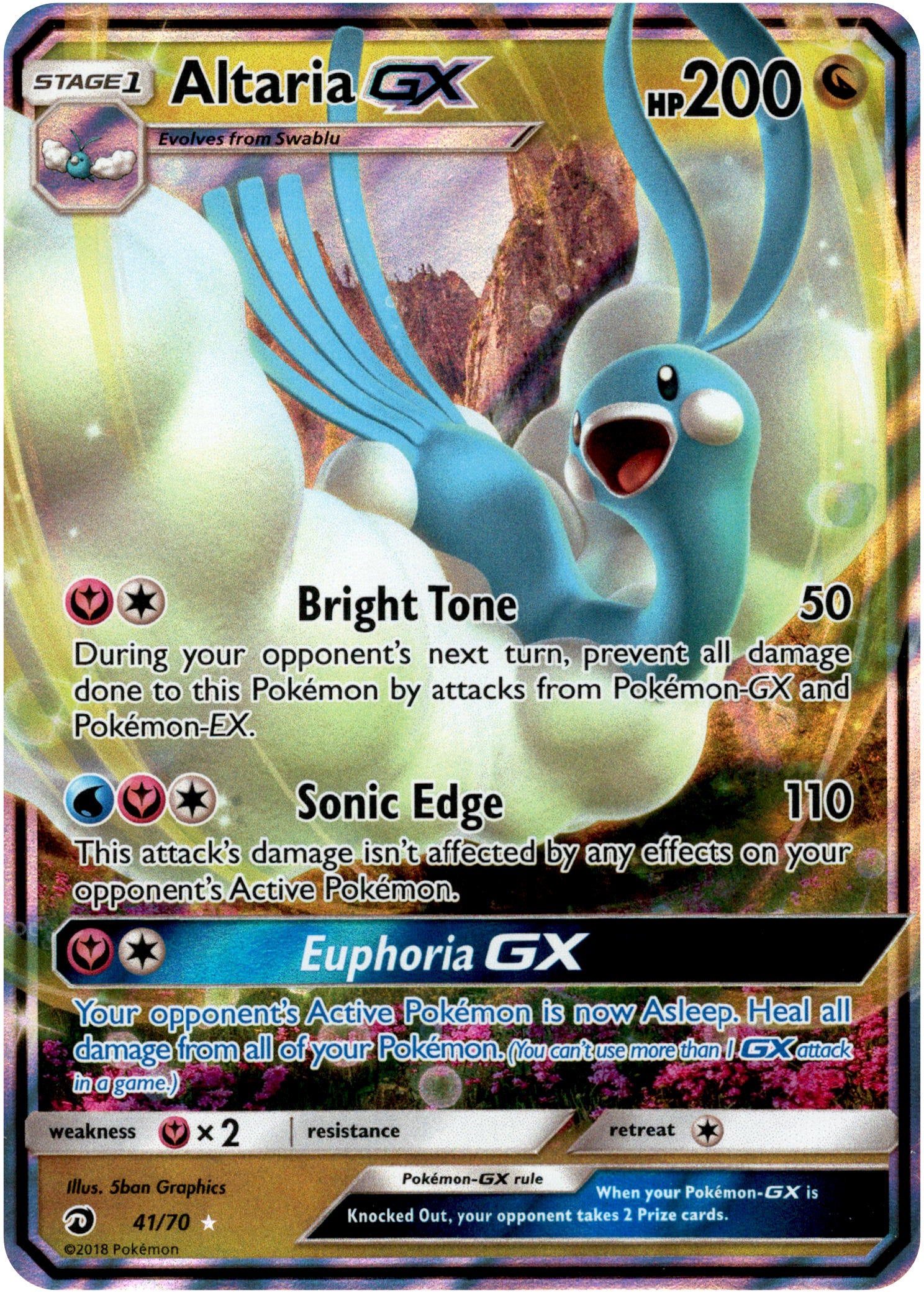 Altaria GX - 41/70 - Dragon Majesty - Holo - Card Cavern