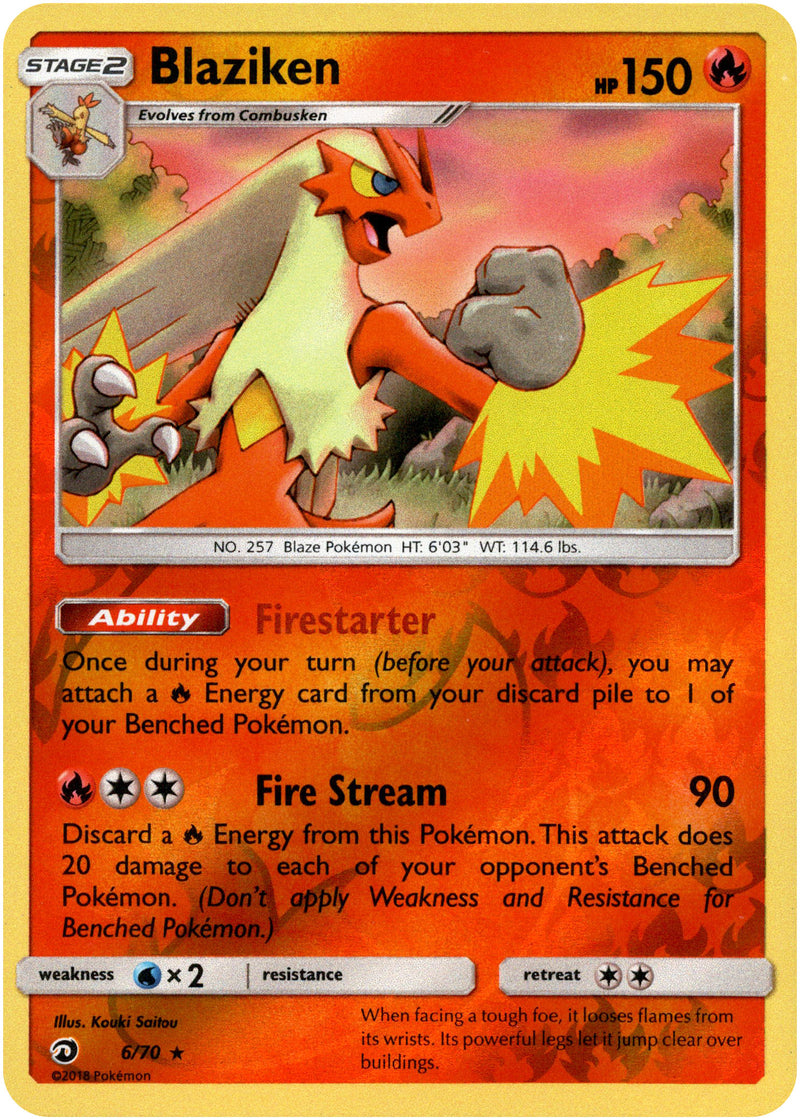 Blaziken - 6/70 - Dragon Majesty - Reverse Holo - Card Cavern