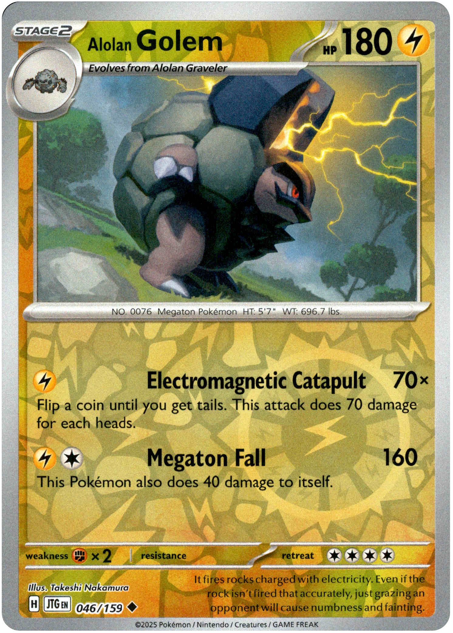 Alolan Golem - 046/159 - Journey Together - Reverse Holo - Card Cavern