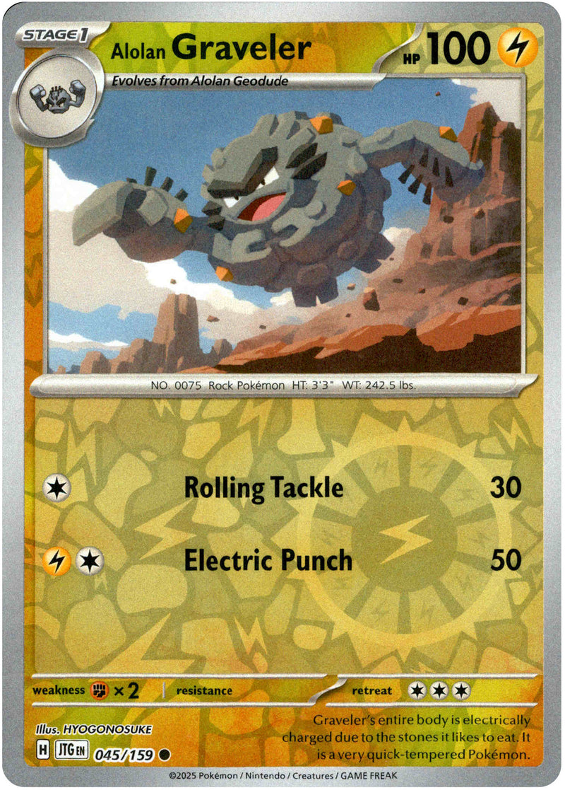 Alolan Graveler - 045/159 - Journey Together - Reverse Holo - Card Cavern