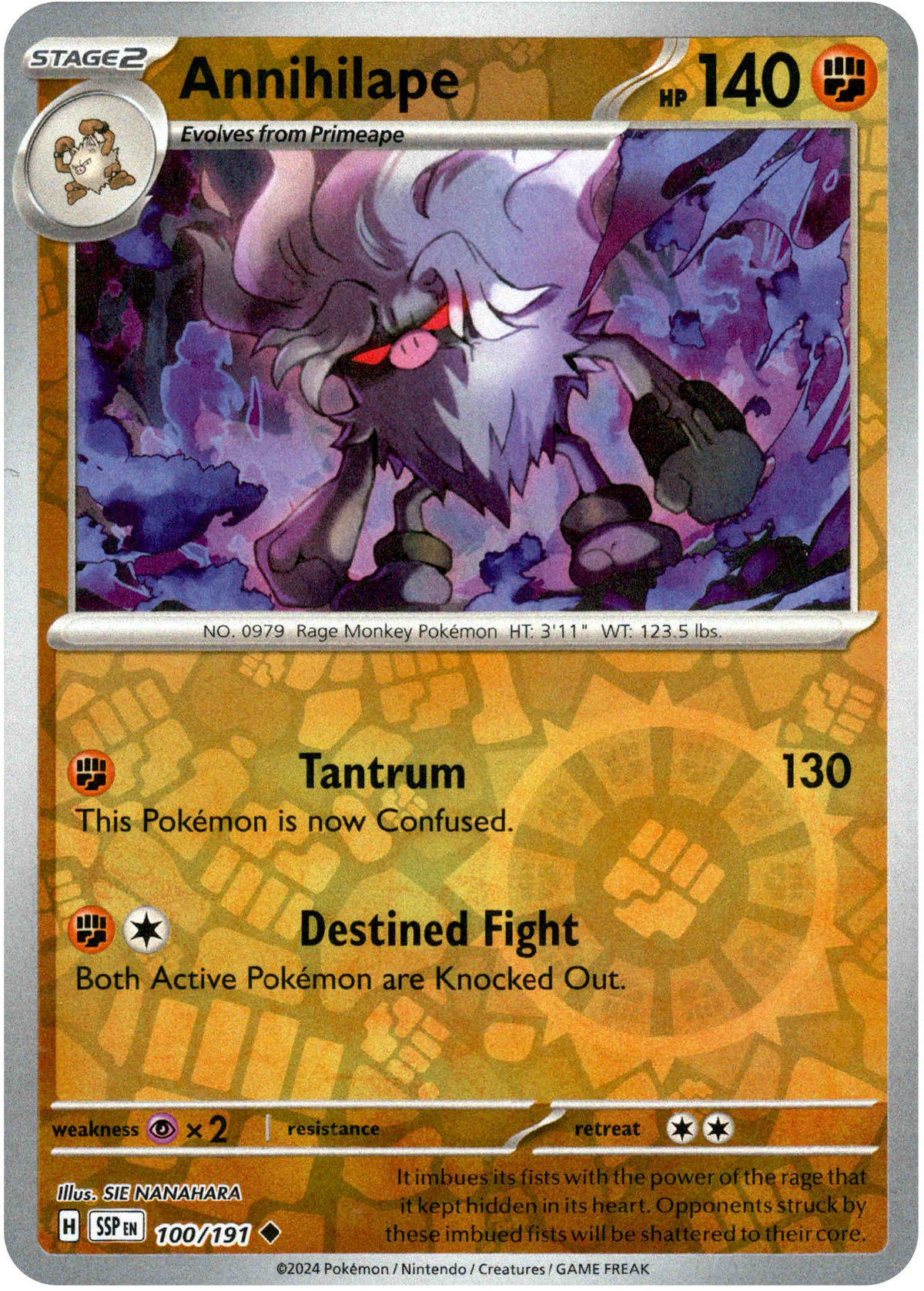 Annihilape - 100/191 - Surging Sparks - Reverse Holo - Card Cavern