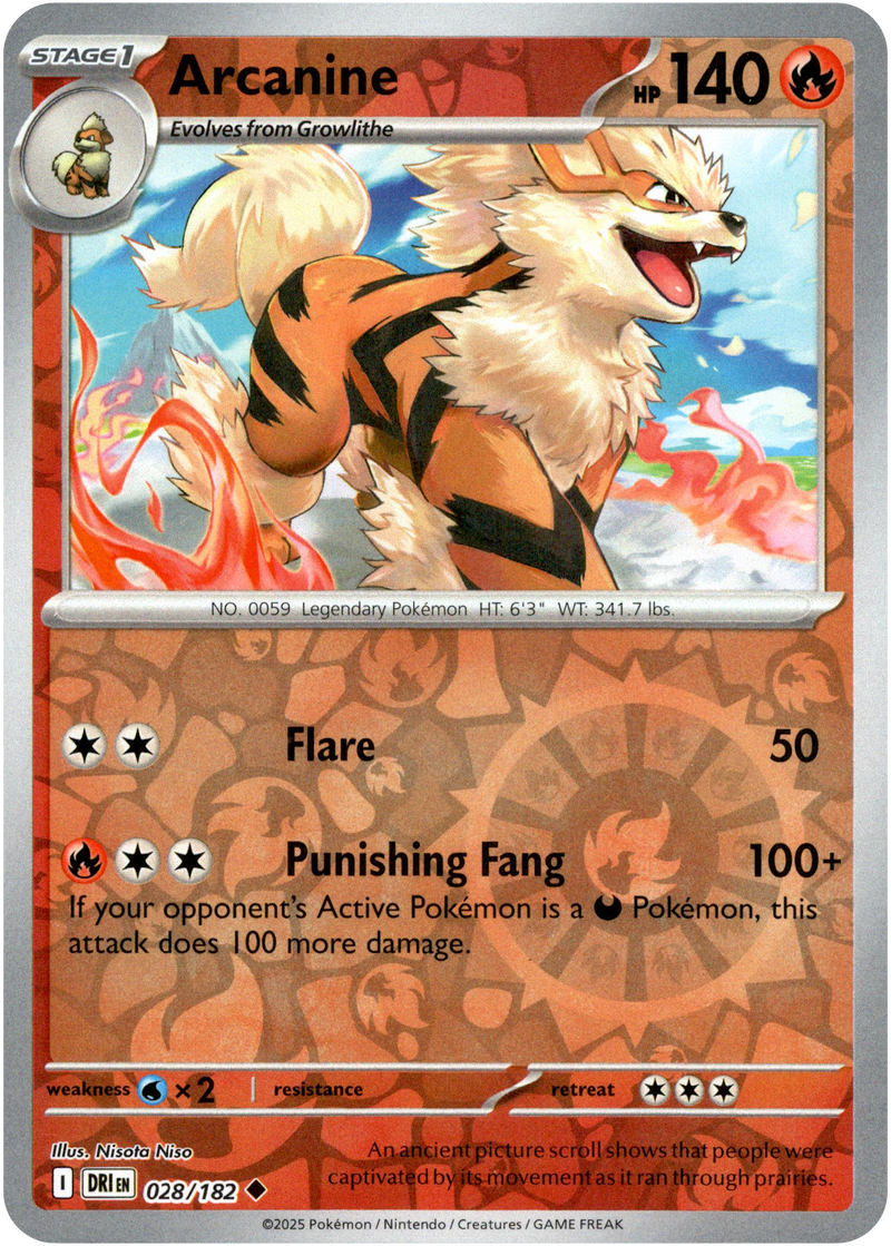 Pokemon Trading Card Game Destined Rivals Uncommon Arcanine #28