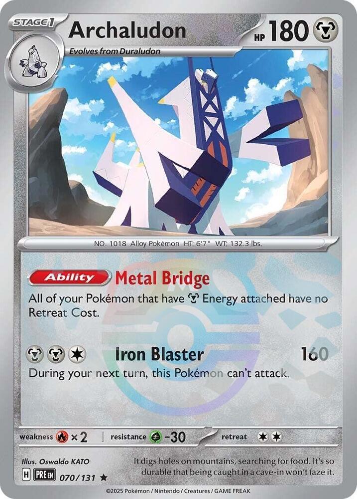 Archaludon (Master Ball Pattern) - 070/131 - Prismatic Evolutions - Holo - Card Cavern