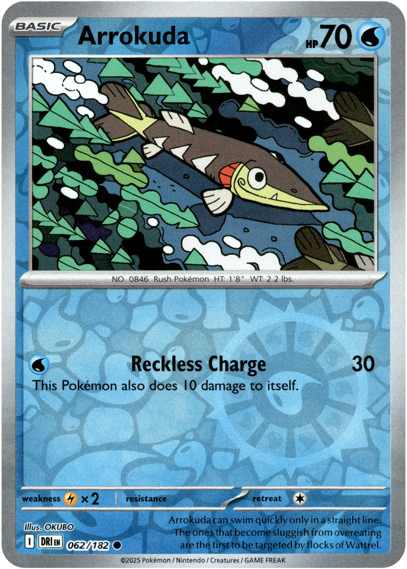 Arrokuda - 062/182 - Destined Rivals - Reverse Holo - Card Cavern