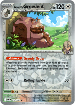 Arven's Greedent - 159/182 - Destined Rivals - Reverse Holo - Card Cavern