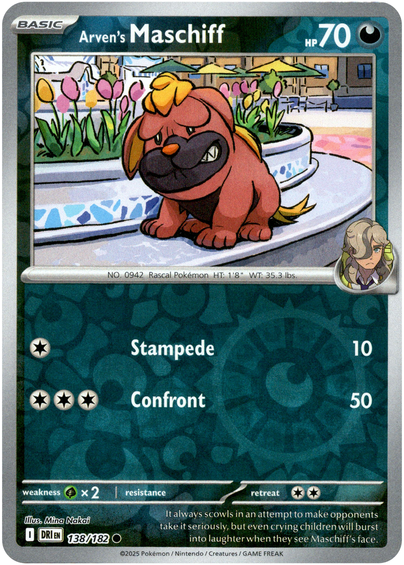 Arven's Maschiff - 138/182 - Destined Rivals - Reverse Holo - Card Cavern