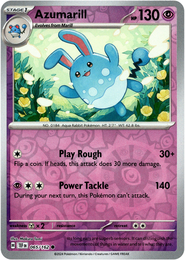 Azumarill - 065/162 - Temporal Forces - Reverse Holo - Card Cavern