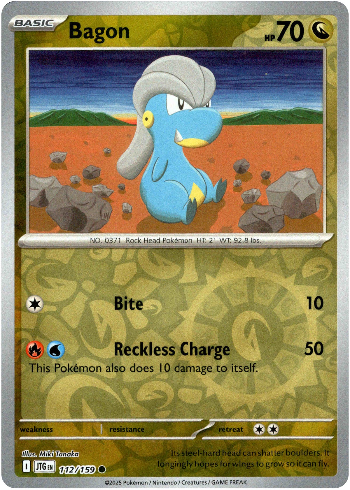 Bagon - 112/159 - Journey Together - Reverse Holo - Card Cavern