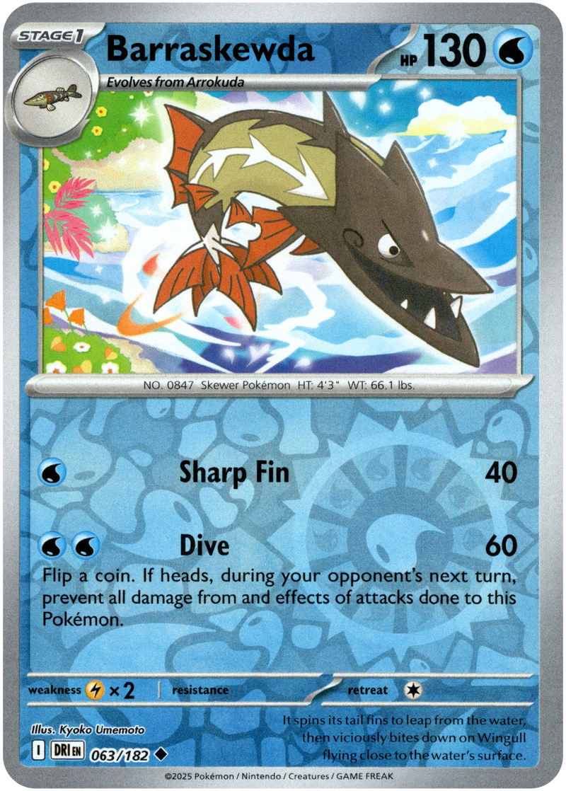 Barraskewda - 063/182 - Destined Rivals - Reverse Holo – Card Cavern ...