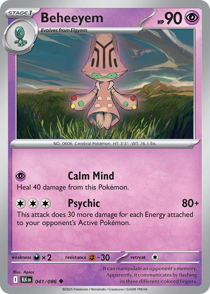 Beheeyem - 041/086 - Black Bolt - Card Cavern