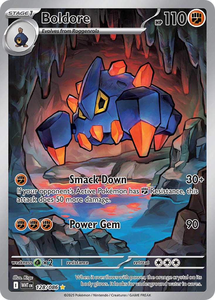 Boldore - 128/086 - White Flare - Holo - Card Cavern