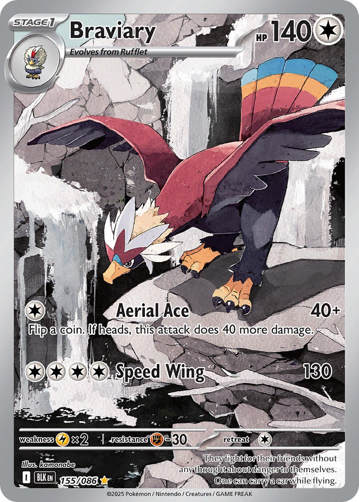Braviary - 155/086 - Black Bolt - Holo - Card Cavern